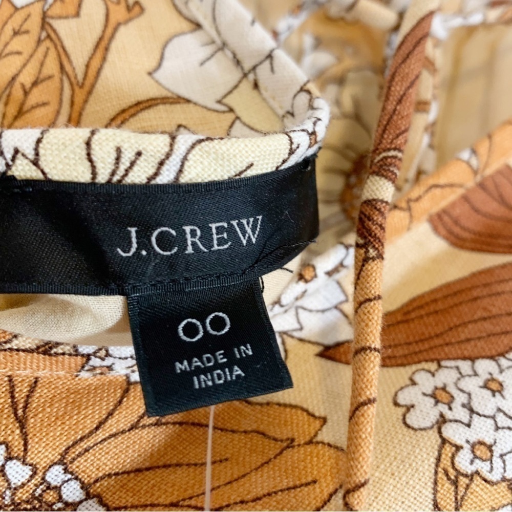 NEW  J.Crew Floral Linen Mini Dress Size OO - Picture 9 of 10